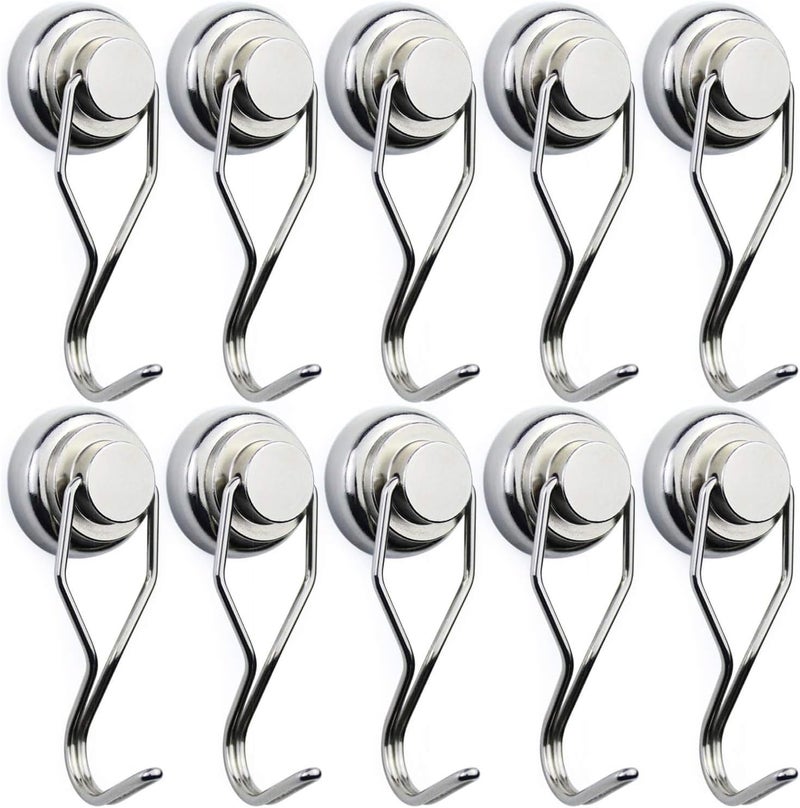 E BAVITE Swivel Swing Magnetic Hooks 80LB,10 Pack Strong Neodymium Magnet Hook for Magnets Surfaces 67.5mm(2.66in) - Image 1